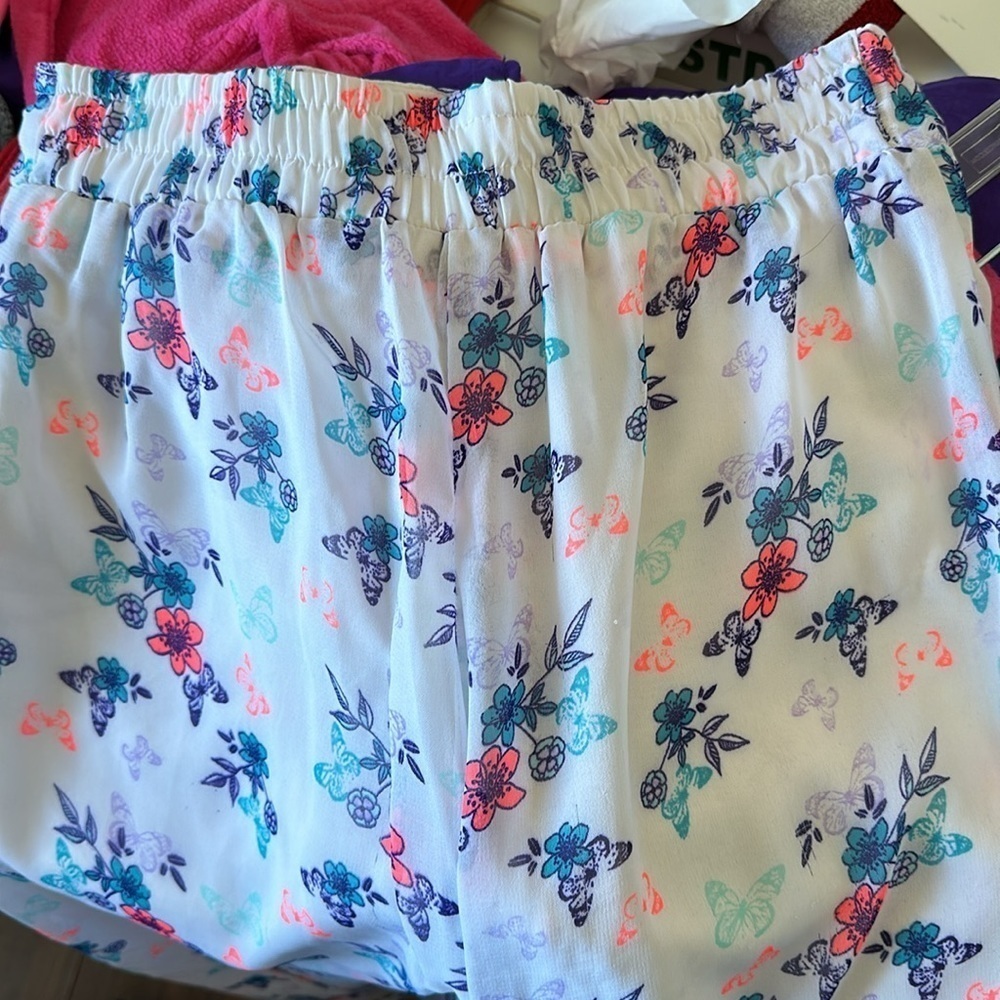 🔥White BoHo floral, print paint skirt size small stretch waist - Picture 10 of 11